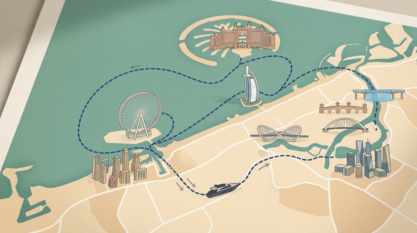 Map: Boat in Dubai Creek
