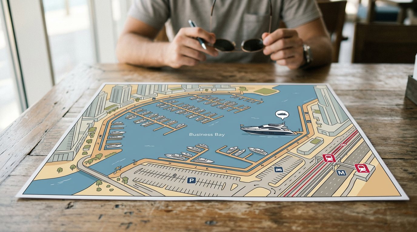Map: Business Bay Yacht Rental