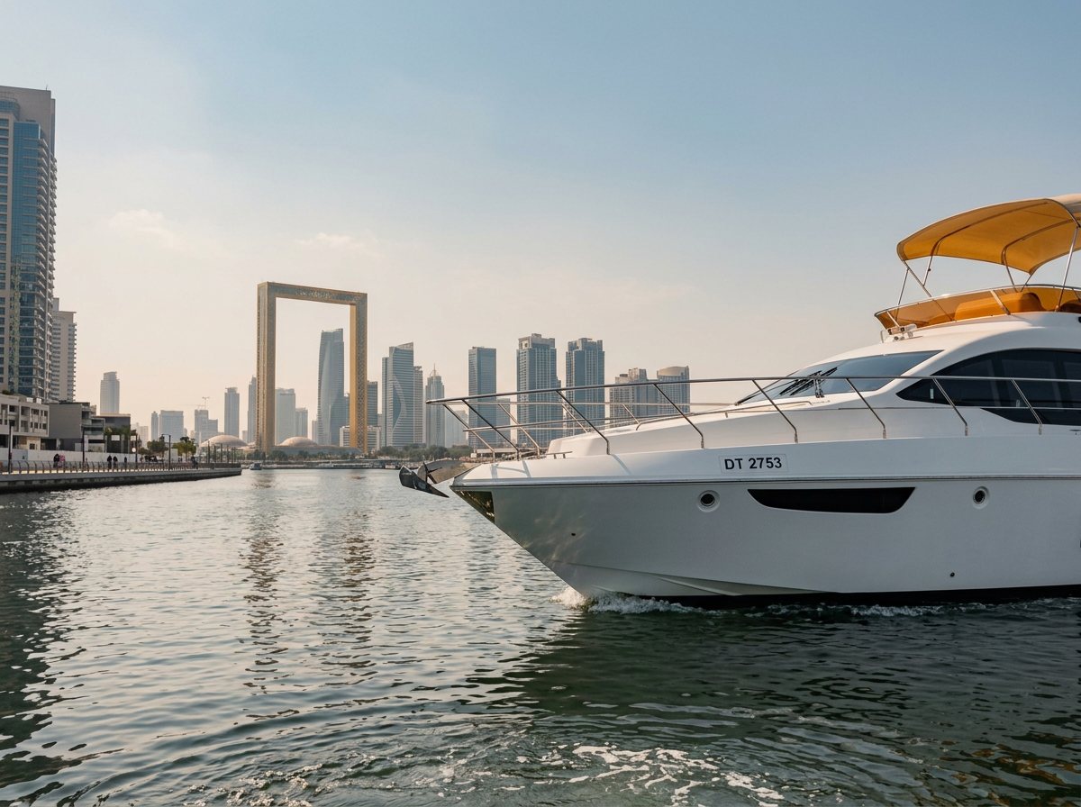 Bootsfahrt auf dem Dubai Canal auf dem Wasser, Foto 2