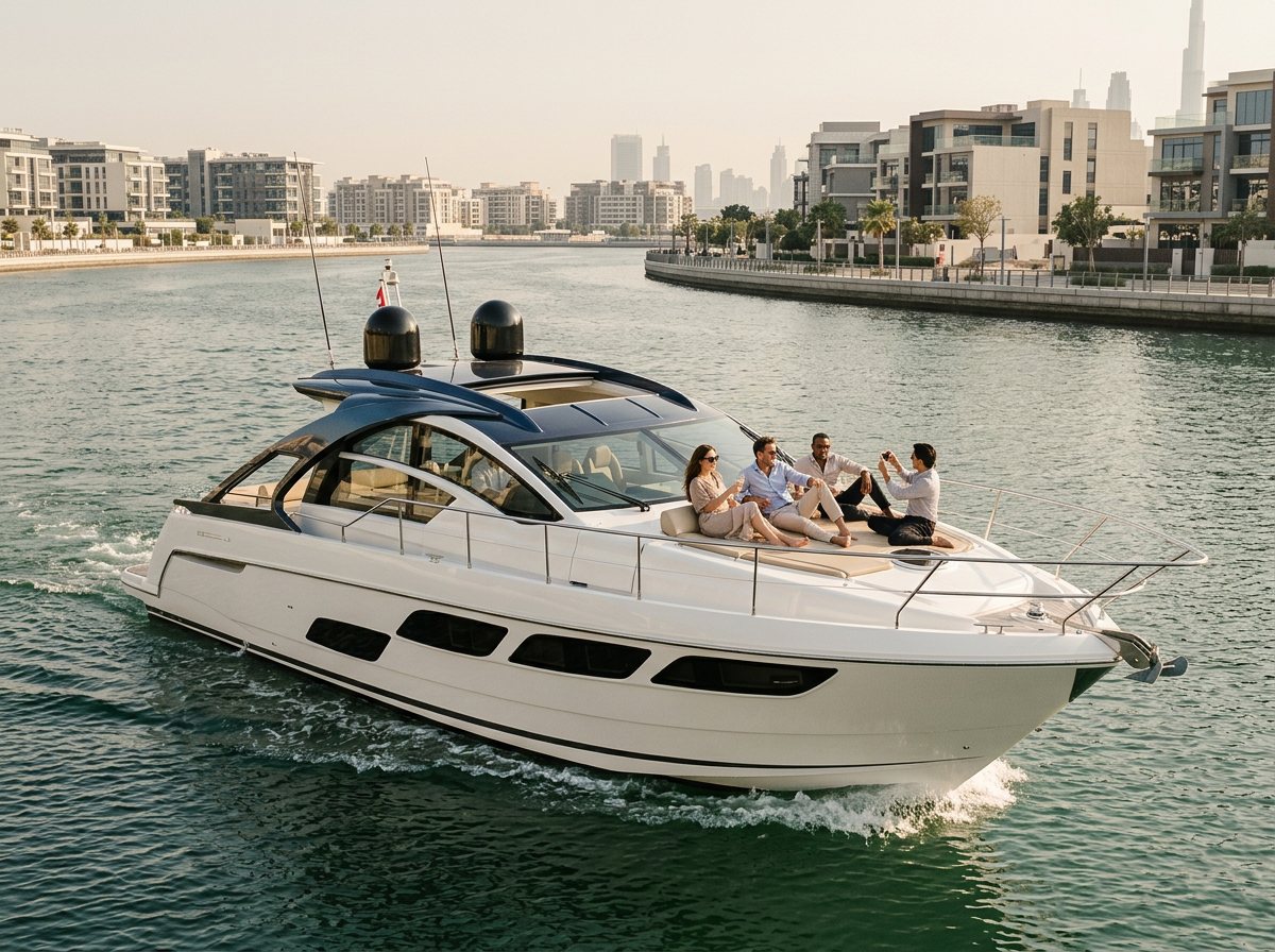 Bootsfahrt auf dem Dubai Canal auf dem Wasser, Foto 3