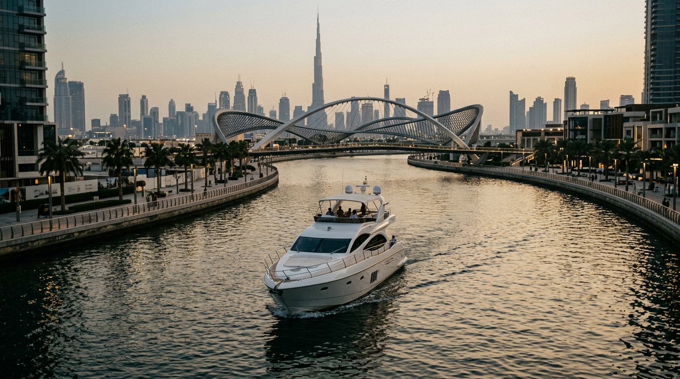 Bootsfahrt auf dem Dubai Canal