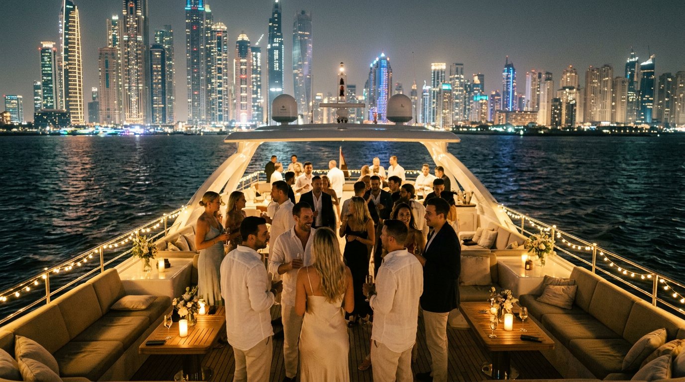 Night Yacht Party in Dubai